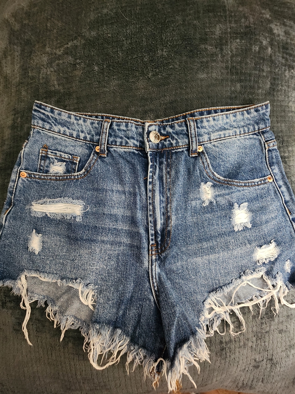 Distressed Denim Women Shorts - Blue